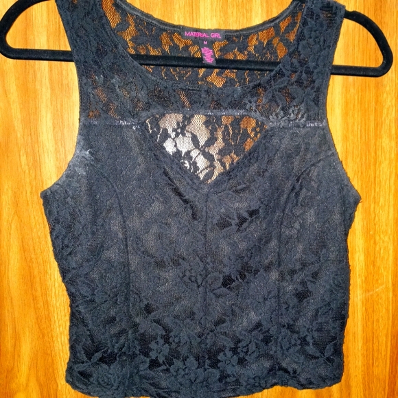 Material Girl Tops - Lace Crop Top